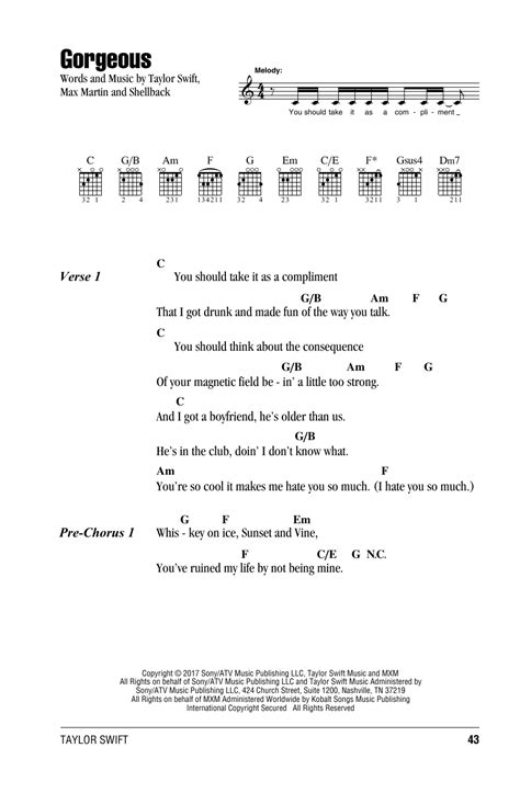 guitar chords for taylor swift